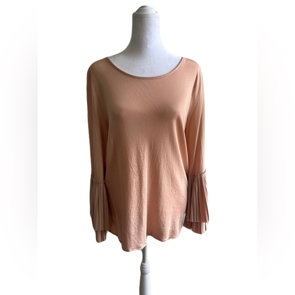BANANA REPUBLIC Banana Republic Pleated Bell Sleeve Top in Blush